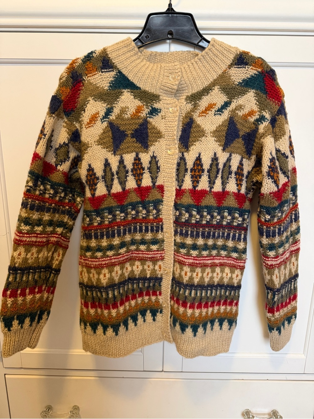 Vintage Boston Traders handmade 100% wool cardigan sweater - M